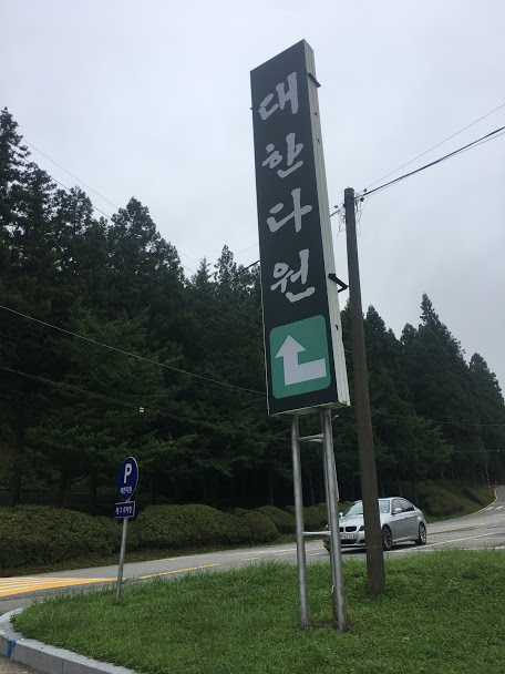 Follow this sign to get to the Boseong Green Tea Farm.